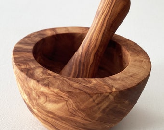 Olive Wood Pestle and Mortar , Herb & Spice Grinder