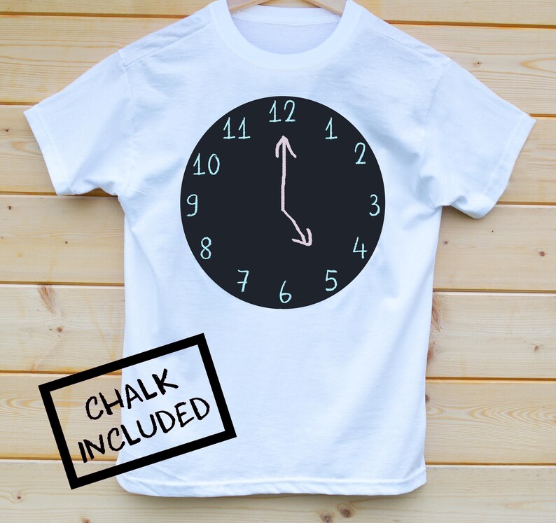 Clock Face Tshirt Chalk Your Own TShirt Screen Printed Etsy