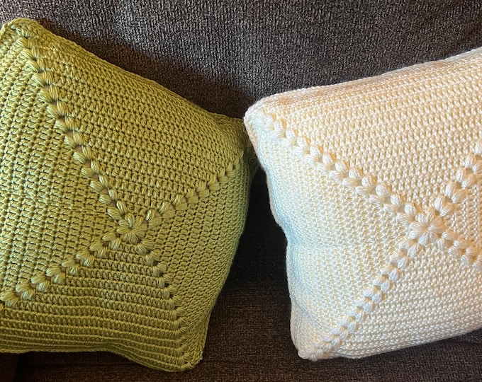 Crocheted Pillows With Washable Feather Insert