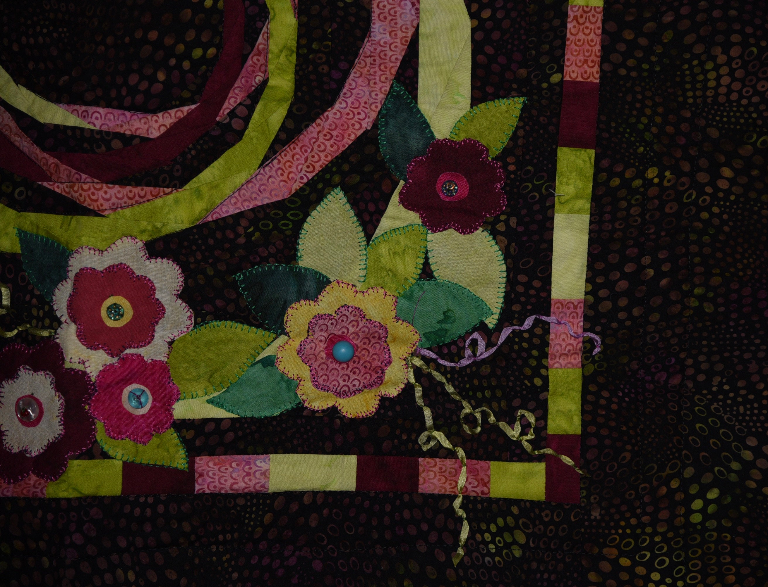 Circular Flower Quilt Wall Hanging or Table Topper Etsy