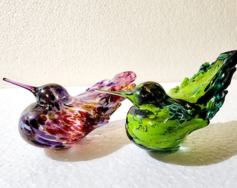 Sculpted Glass birds-" Little happy moments"