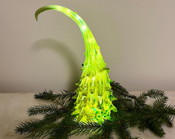 PRE-MADE Handblown and Sculpted Glass Tree With Fairy Lights - Etsy