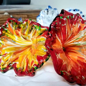 Hand sculpted glass flowers image 3