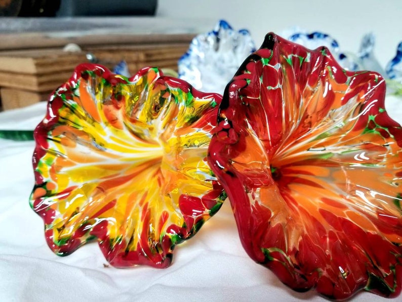 Hand sculpted glass flowers image 3