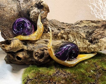 Handblown/ sculpted glass snails- custom colors