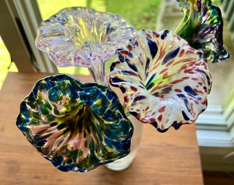 Handblown glass flowers- READY TO SHIP