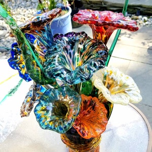 Hand sculpted glass flowers image 4