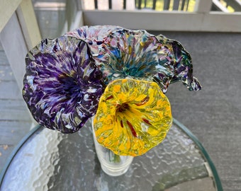 Handblown glass flowers- READY TO SHIP