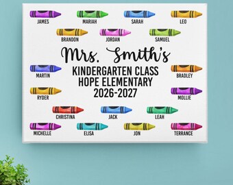 Class Print for Teachers - End of Year Teacher Appreciation Gift with Students Names