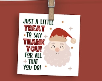 Christmas Square Gift Tag – Holiday Sweets, Student to Teacher (Digital Download)