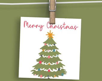 Christmas Tree Square Gift Tag – Holiday Sweets, Student to Teacher (Digital Download)