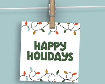 Happy Holidays Square Gift Tag – Holiday Sweets, Student to Teacher (Digital Download)