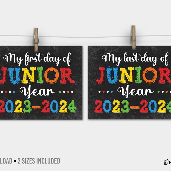 First Day of Junior Year Signs Etsy