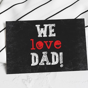 Amiamo papà - Felice Festa del Papà 2025 - Stampa digitale su lavagna - Download immediato - Regalo per papà per la Festa del Papà