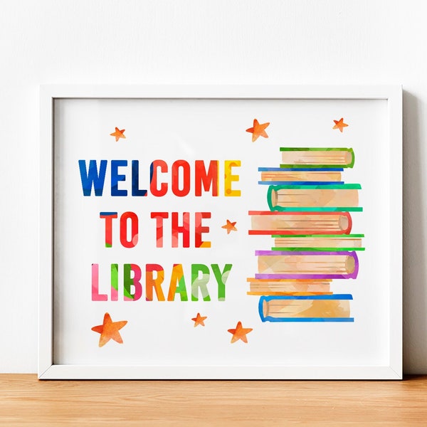 Library Sign - Etsy