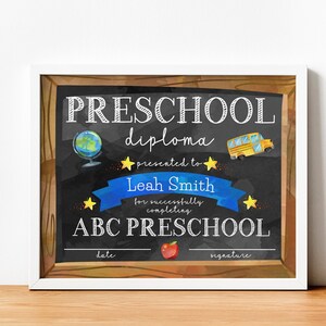 Vorschul-Abschluss-Kreidetafel-Diplom für den letzten Tag des Prek - DIGITALES oder gedrucktes PreK Grad-Zertifikat