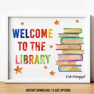 Welcome to the Library Sign for Librarians DIGITAL Instant - Etsy