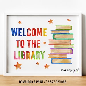 Welcome to the Library Sign for Librarians - DIGITAL Instant Download ...