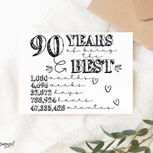 90 jaar de beste doe-het-zelfprintkaart zijn - DIGITALE Instant Download 90e verjaardag print voor feestjes