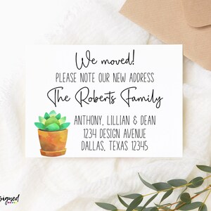 Edit Yourself We Moved DIGITAL Postcard Print for New Address - Editable DIY Print Change of Address Announcement for Family and Friends