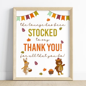 Teacher Appreciation Lounge Print - Fall Themed Thank You Print (Digital Download)