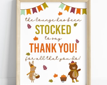 Teacher Appreciation Lounge Print - Fall Themed Thank You Print (Digital Download)