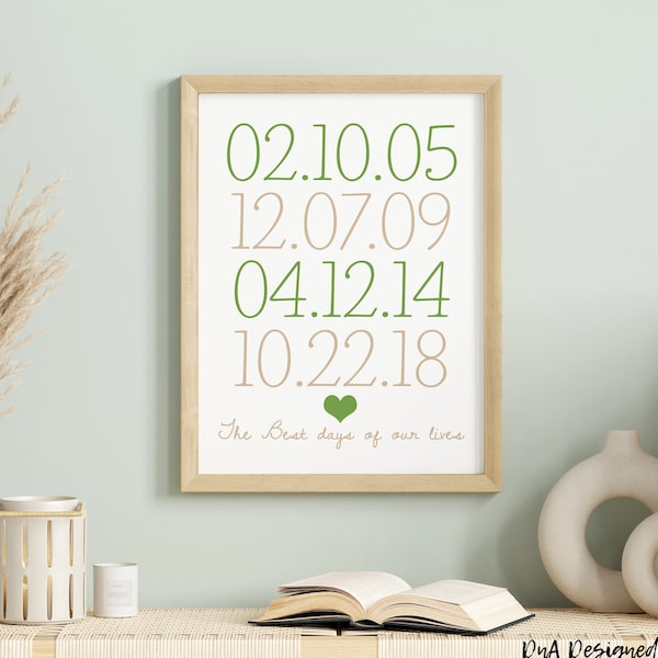 The Best Days of Our Lives Canvas Heart Print - Digital or Printed Custom Gift