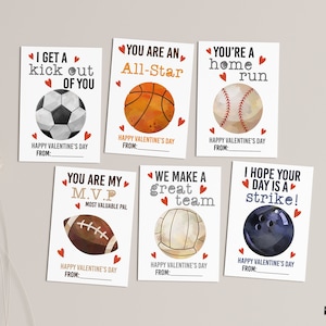 Sport Valentinstag DIY Druckkarten für Kinder - DIGITALE Fußball Basketball Basketball Valentinstag Sofort-Download-Karten für die Schule