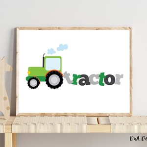 Tractor Construction Wall Art for Kids - Custom Playroom Decor
