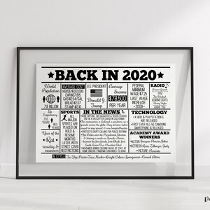 Back in 2020 Horizontal DIGITAL Sign - Instant Download DIY Print for Birthday or Anniversary (Updated 12.31.20)