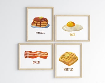 Breakfast Food Art Print – Diner Style Kitchen Decor (Digital Download)