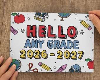 Editable Any Grade Sign 2026-2027 - First Day Photo Prop (Digital Download)