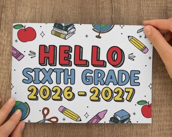 Sixth Grade Sign 2026-2027 - First Day Photo Prop (Digital Download)
