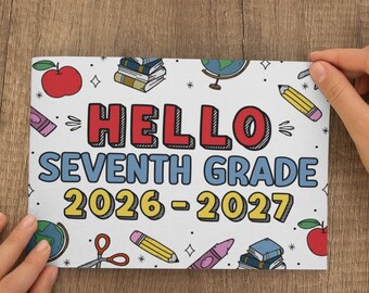 Seventh Grade Sign 2026-2027 - First Day Photo Prop (Digital Download)