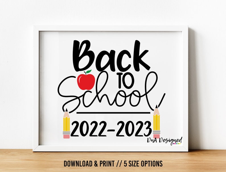Back to School DIGITAL 20222023 Sign First Day of School Etsy Finland
