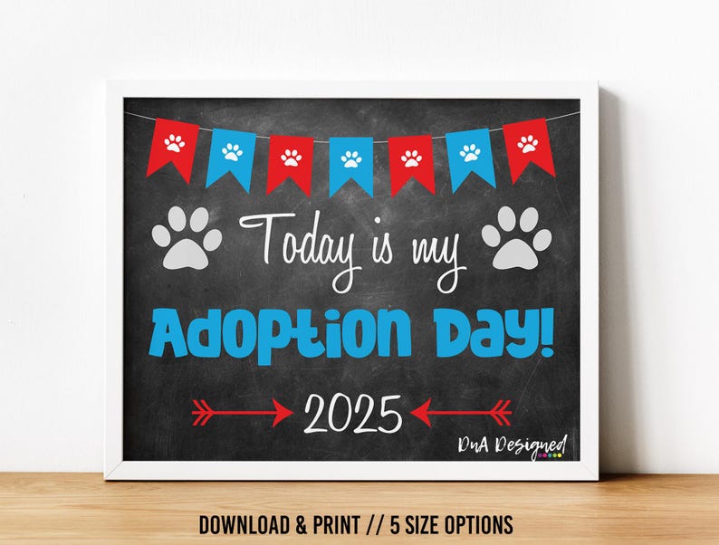 Printable Pet Adoption Announcement 2025 Print - Instant Download Today ...