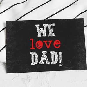 Ti amo papà Festa del papà 2025 Stampa digitale su lavagna - Download immediato Regalo per papà per la festa del papà