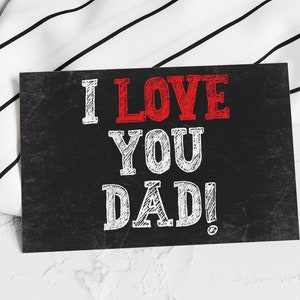Ti amo papà, felice festa del papà 2025, stampa digitale su lavagna - Download immediato, regalo per papà per la festa del papà