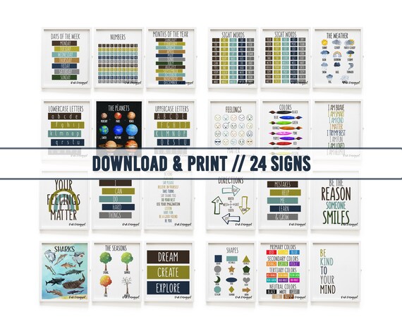 Set of Printable Educational Signs for Teachers and Kids | Etsy