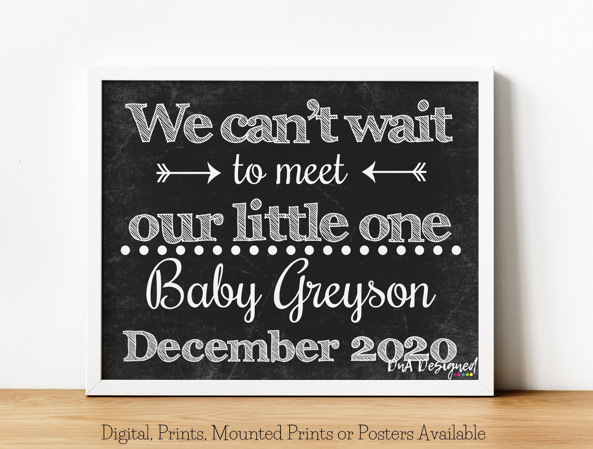 We can't Wait to Meet our Little One Chalkboard Print Etsy