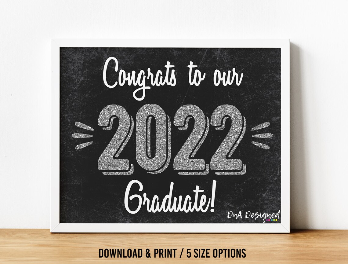 2022 Graduate Digital Sign Congrats Senior 2022 Instant Etsy
