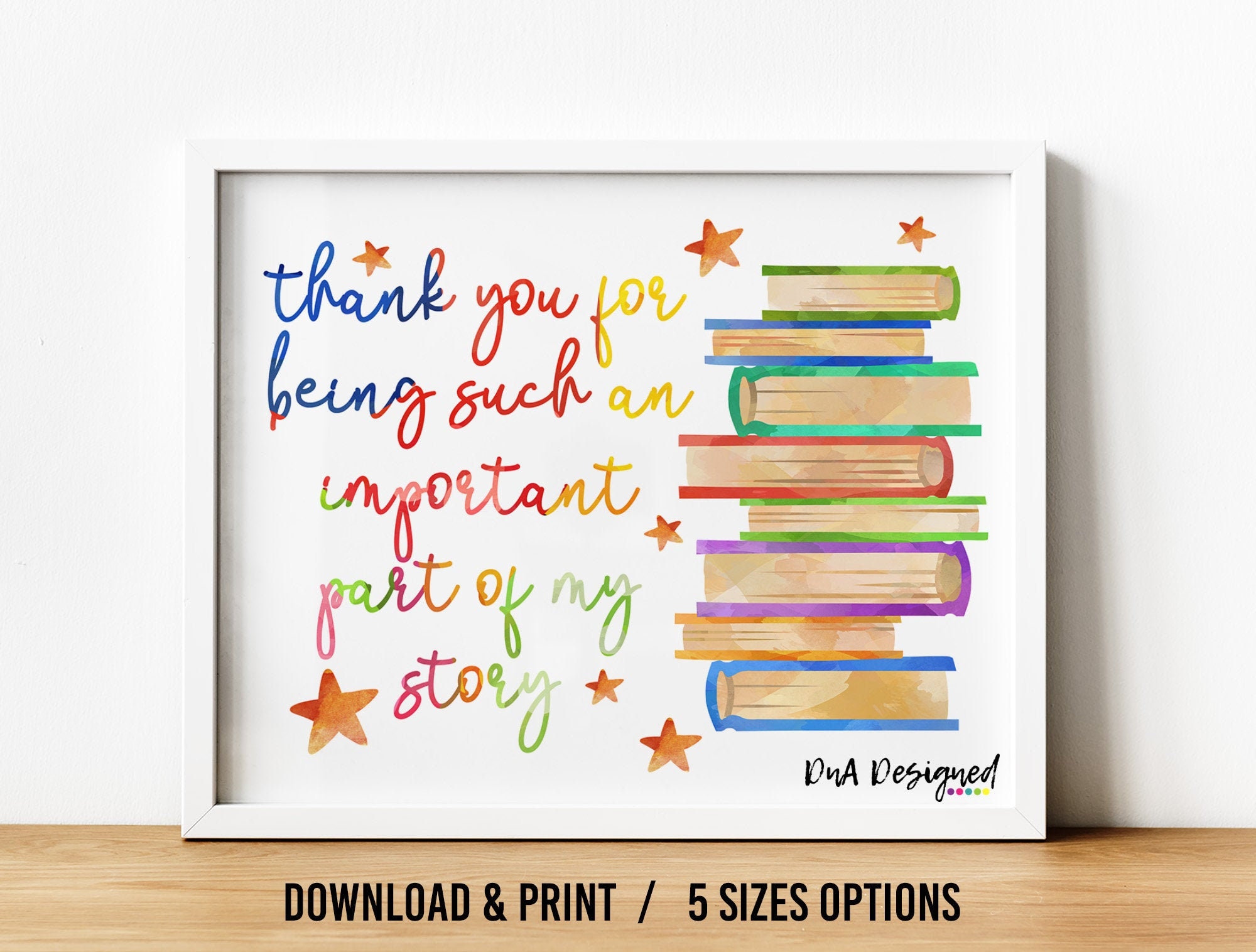 Thank You Teacher DIGITAL Watercolor Print - Thank You for Being Part…