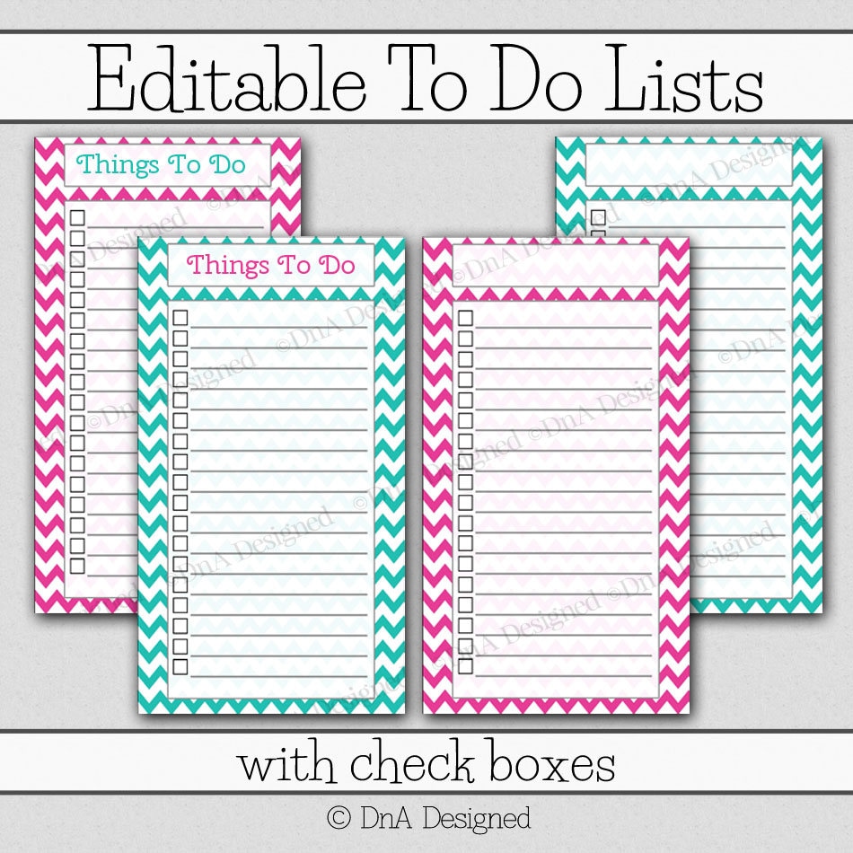 Chevron Check List Instant Download To Do List Printable | Etsy