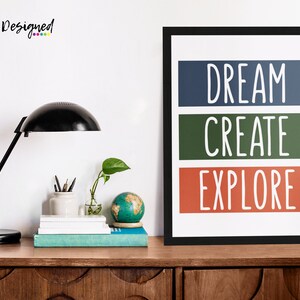 Create Dream Explore DIGITAL Print for Kids - Explore Printable Wall ...
