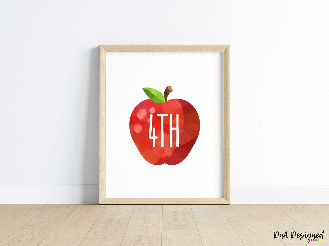 Printable Fourth Grade Sign for the Classroom - DIGITAL Print for 4th