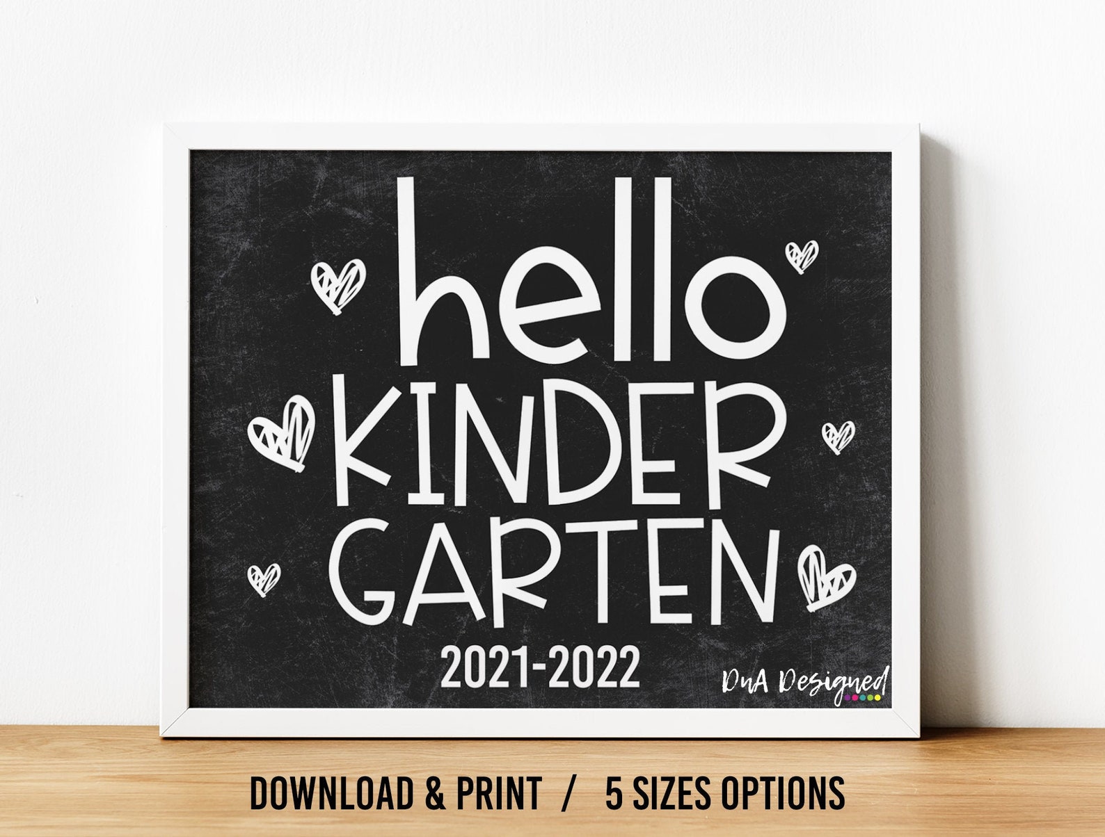 Hello Kindergarten 2021 2022 Back To School Digital Chalkboard Etsy