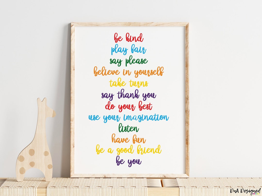 Classroom Rules Poster DIGITAL Print for Teachers - Playroom Wall Art ...