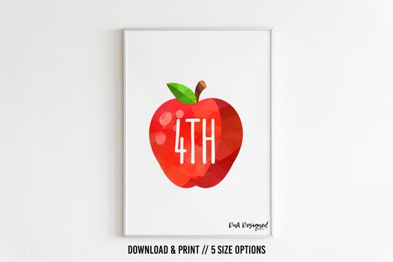 Printable Fourth Grade Sign for the Classroom DIGITAL Print - Etsy