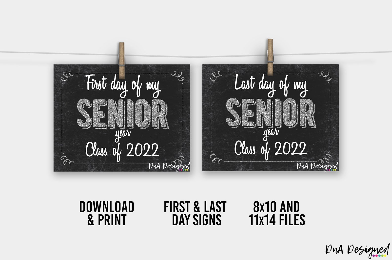 First and Last Day of My Senior Year Glitter DIGITAL | Etsy