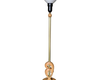 1940 S Solid Brass N Zinc Torchiere Floor Lamp W Milk Etsy